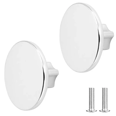Image of Decoranddecor Vesta 40mm Round Kitchen Cabinet Furniture Knob Zinc Alloy (2 Pack, Polished Chrome)
