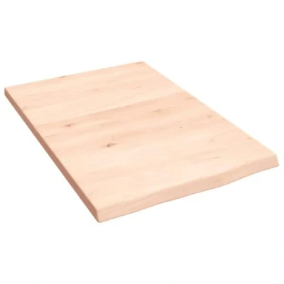 Image of vidaXL Solid Oak Wood Wall Shelf Versatile Rustic Storage with Live Edge 40x60x2 cm Untreated Finish Ready for Personalization
