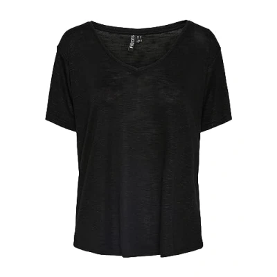 Image of PIECES Women&#039;s Pcnollie SS Top Noos T Shirt, Black, S