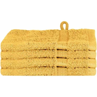 Image of vidaXL Guest Towel 4 pcs Gold 15 x 21 cm Cotton