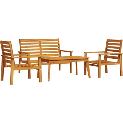 Image of vidaXL 4 Piece Garden Lounge Set Solid Wood Acacia