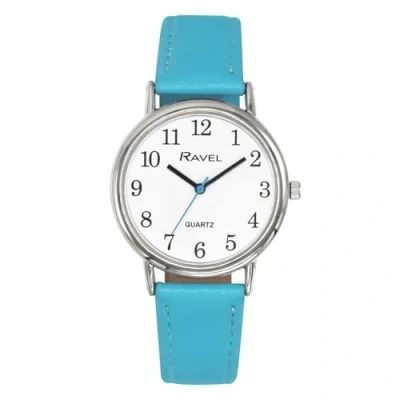 Image of Ravel Women&#039;s Round Brighter Days Silver Tone Watch (27mm case) Analogue Quartz R0140.16.2 Bright Turquoise/White Dial