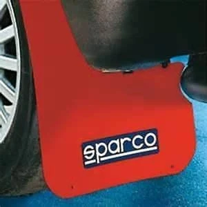 Image of 4 x Red Rally Style Car Exterior Styling Mudflaps Universal Fit