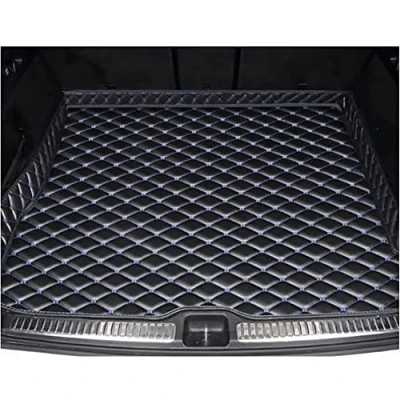 Image of Car Leather Boot Liner Mat for Au di A6 Saloon C8 2018 2023, Tailored Waterproof Antislip Rear Trunk Protector Anti Scratch Cargo Tray Liners Interior Accessories,D/Black blue