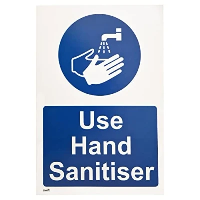 Image of Hand Sanitiser Sign Business Workplace Shop Restaurant Toilet Display Safety Door Notice