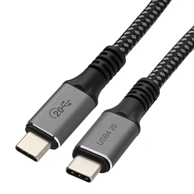 Image of kenable CERTIFIED USB4 20 Type C Cable 20Gbps 50W 4K60Hz USB 4.0 E Mark Metal Ends 4m [4 metres]
