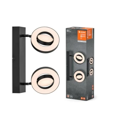 Image of LEDVANCE LED downlight Saturn, CCT, 2 bulb long, black