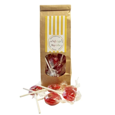 Image of Pots of Sweets Bag 10 Traffic Lights Individually Wrapped Mega Lollies