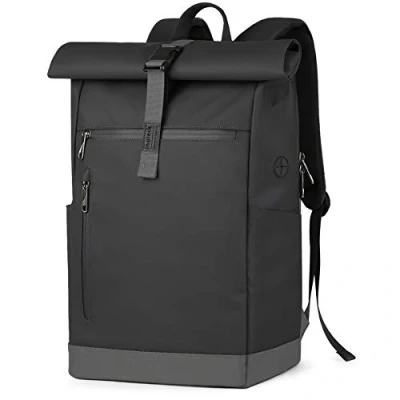 Image of Inateck Laptop Backpack Womens Mens 17 Inch Splash proof Antitheft Roll Top Rucksack for Cycling Business Travel with Headphone Port