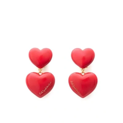 Image of Kate Spade New York Heart You double drop earrings, Red.