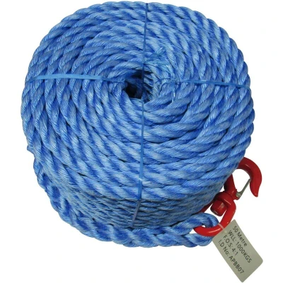 Image of Scaffolding Gin Wheel Rope with Swivel Hook 25 Metre (18MM Polypropylene Builders Lifting 1 Ton)