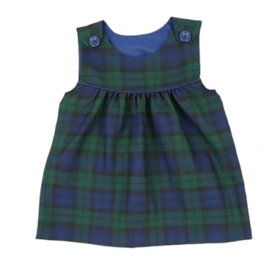 Image of BRAW CLANS TARTANS Black Watch Pinafore Kids Tartan Dress Button Shoulder Made in UK Scottish Heritage Gift for Girls Size 3 Year