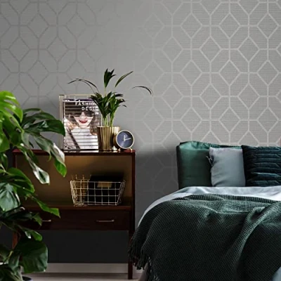 Image of Boutique Asscher Geometric Beige Wallpaper