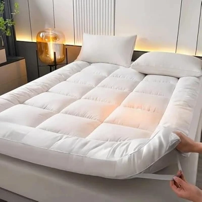 Image of MH Traders Mattress Topper King Bed 10cm Thick Quality Quilted Topper, Deep Fill Microfibre, Breathable Comfort Layer with Elastic Straps for Size