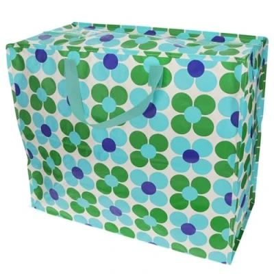 Image of Jumbo Storage Bag Blue And Green Daisy
