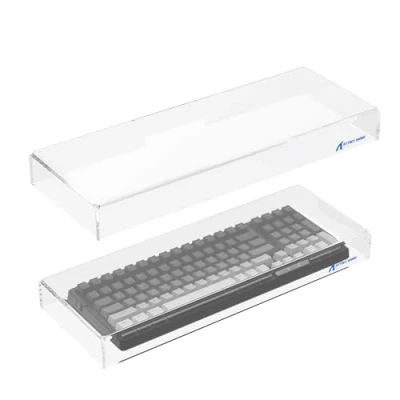 Image of ATTACK SHARK Clear Acrylic Keyboard Dust Cover Waterproof for 98 Keys Mechanical Keyboard,17.4 * 6.5 1.9 in,Compatible with Size Below Keyboard,Anti Knock White