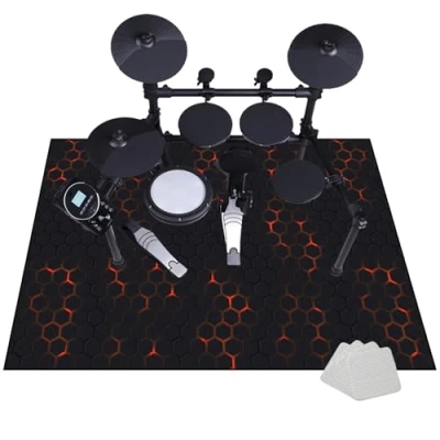Image of JaevKwzy 120 x 90 cm Soundproof Drum Blanket Professional Carpet for Electronic Drums Rug Bass Snare Racks Guitars Kit etc Musical Instruments Mat Accessories