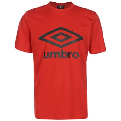 Image of Umbro Large Logo Mens Red T Shirt Cotton Size Medium