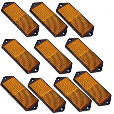 Image of AB Tools Amber Large Rectangular Side Reflector Pack of 10 Trailer Fence Gate Post TR067