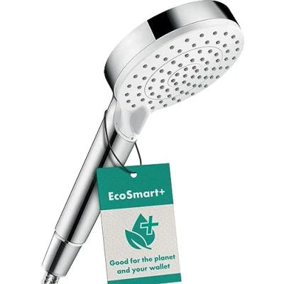 Image of hansgrohe Crometta Hand shower 100 Vario water saving 6 l/min, white/chrome, 26336400