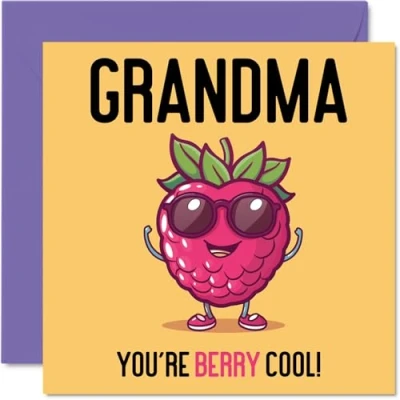 Image of Birthday Cards for Grandma Berry Cool Funny Happy Card from Grandson Granddaughter, Gran Gifts, 145mm x Joke Greeting Women Her