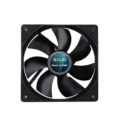 Image of Gelid Solutions Silent 12 PWM Black Fan 120 mm CFM 54.9 Max dBA 32.1 Voltage (V) Connector 3 Pin RPM 1200 x 25