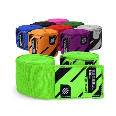 Image of Sanabul Elastic Professional 450cm Handwraps for Boxing Kickboxing Muay Thai MMA (Green, 450cm)