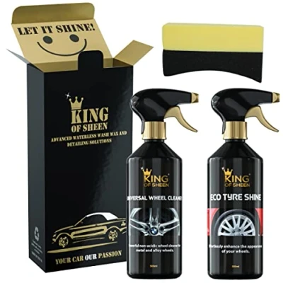 Image of King of Sheen Wheel Care Kit Eco Tyre Shine and Universal Cleaner + Dressing Sponge