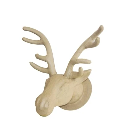 Image of Décopatch Ref NO029C Reindeer Trophy Head Papier Maché Object to Decorate 27 x 38 39cm with Papers &amp; PaperPatch Glue, Glitter, Paints, Brown