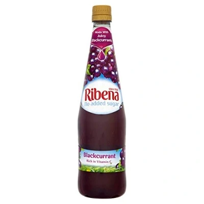 Image of Ribena No Added Sugar Blackcurrant Flavour, 1L Bottle (Pack of 2)