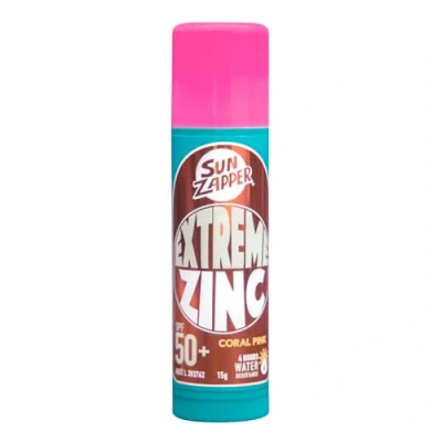 Image of Sun Zapper Zinc Stick Pink Colour Sunblock SPF 50+ Oxide Sunscreen for Face Mineral Cream Made in Australia