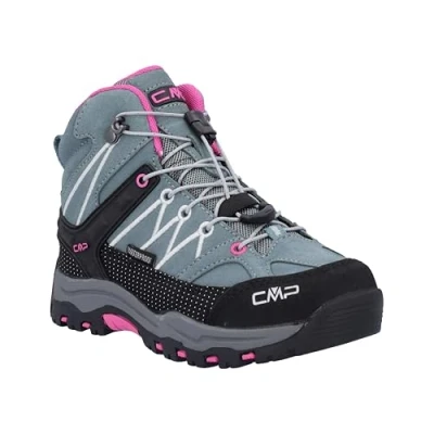 Image of CMP Kids Rigel MID Trekking Shoes WP, Mineral Green Purple Fluo, 11.5 UK