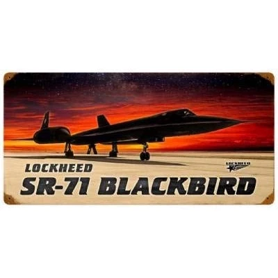 Image of Lockheed Sr 71 Blackbird Military Aircraft Metal Sign Man Cave Garage Club Poster 8x12 inch