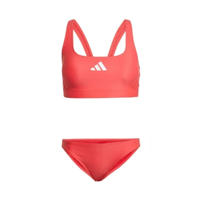 Image of adidas Performance 3STRIPES Vback SET Bikini, Women&#039;s, Size: 8, Semi lucid red white