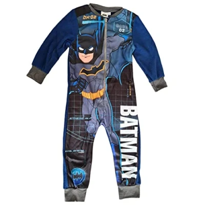 Image of Childrens Boys Batman Fleece Onesie Kids All In One Age 5/6 Years