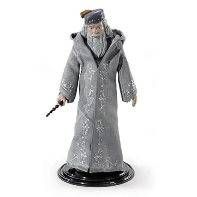 Image of BendyFigs The Noble Collection Harry Potter Albus Dumbledore 7.5in (19cm) Toys HP Bendable Figure Posable Collectible Doll Figures With Stand Multicolor, NN7368