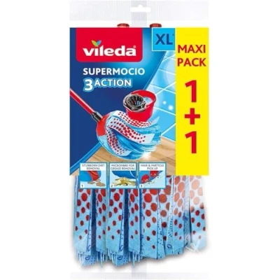 Image of Vileda Supermocio 3 Action Mop Refill Double Pack Head of 2
