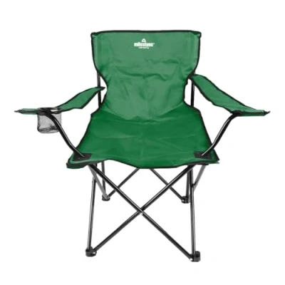 Image of Milestone Folding Leisure Chair With Cup Holder Green