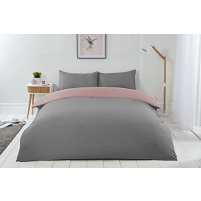 Image of Emma Barclay Lyla Reversible Duvet Set in Cream/Blush Pink Double