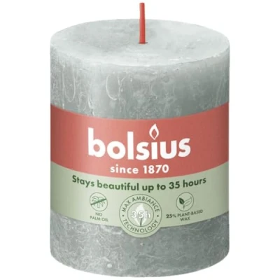 Image of Bolsius Pillar Candle Rustic Jade Green 8 cm / ø 7
