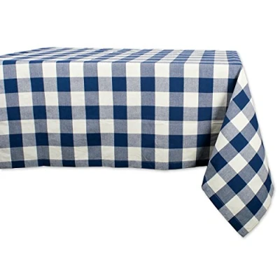 Image of DII Buffalo Check Collection, Classic Farmhouse Tablecloth, 60x104, Navy &amp; Cream