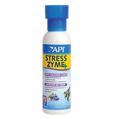 Image of API STRESS ZYME Freshwater and Saltwater Aquarium Water Cleaning Solution 118 ml Bottle
