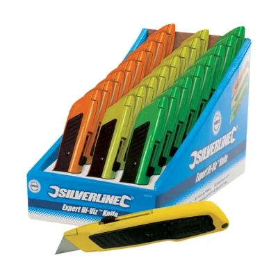 Image of Silverline Expert Hi Vis Knife Display Box 24pce