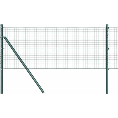 Image of vidaXL Fence Post Set of 2 Green Metal 10 x 0.5 m Durable