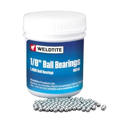 Image of Weldtite 1/8 inch British Made Case Hardened Ball Bearings, Silver, 1000 Pieces