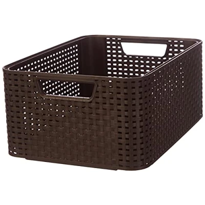 Image of CURVER Style M storage boxes &amp; baskets (Storage basket, Brown, Rattan, Monotone, Bathroom, Bedroom)