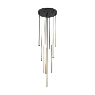 Image of Piano Cluster Pendant Ceiling Light Black, Gold 10xG9