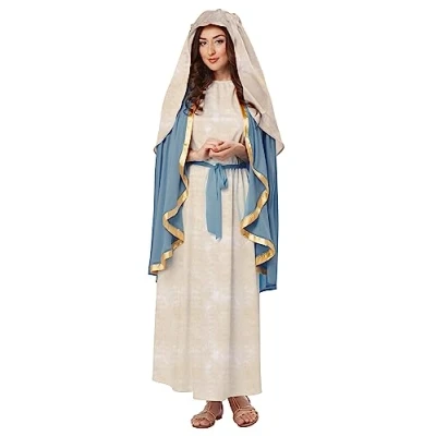 Image of California Costumes 1316 The Virgin Mary Religious Adult Sized Costumes, Solid, Natural,turquoise, Medium