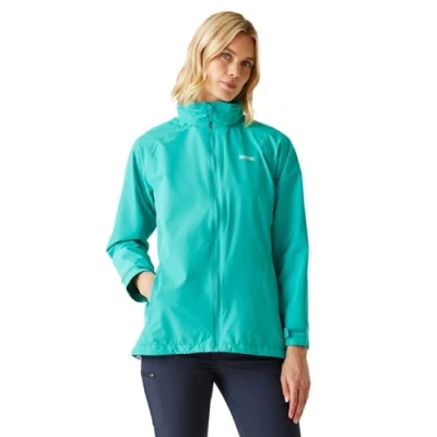Image of Regatta Women&#039;s Water repellent Daysha II Waterproof Jacket Turquoise, Size: 14