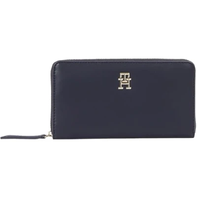 Image of Tommy Hilfiger Women’s Logo Tape Purse with Zip, Blue (Space Blue), One Size